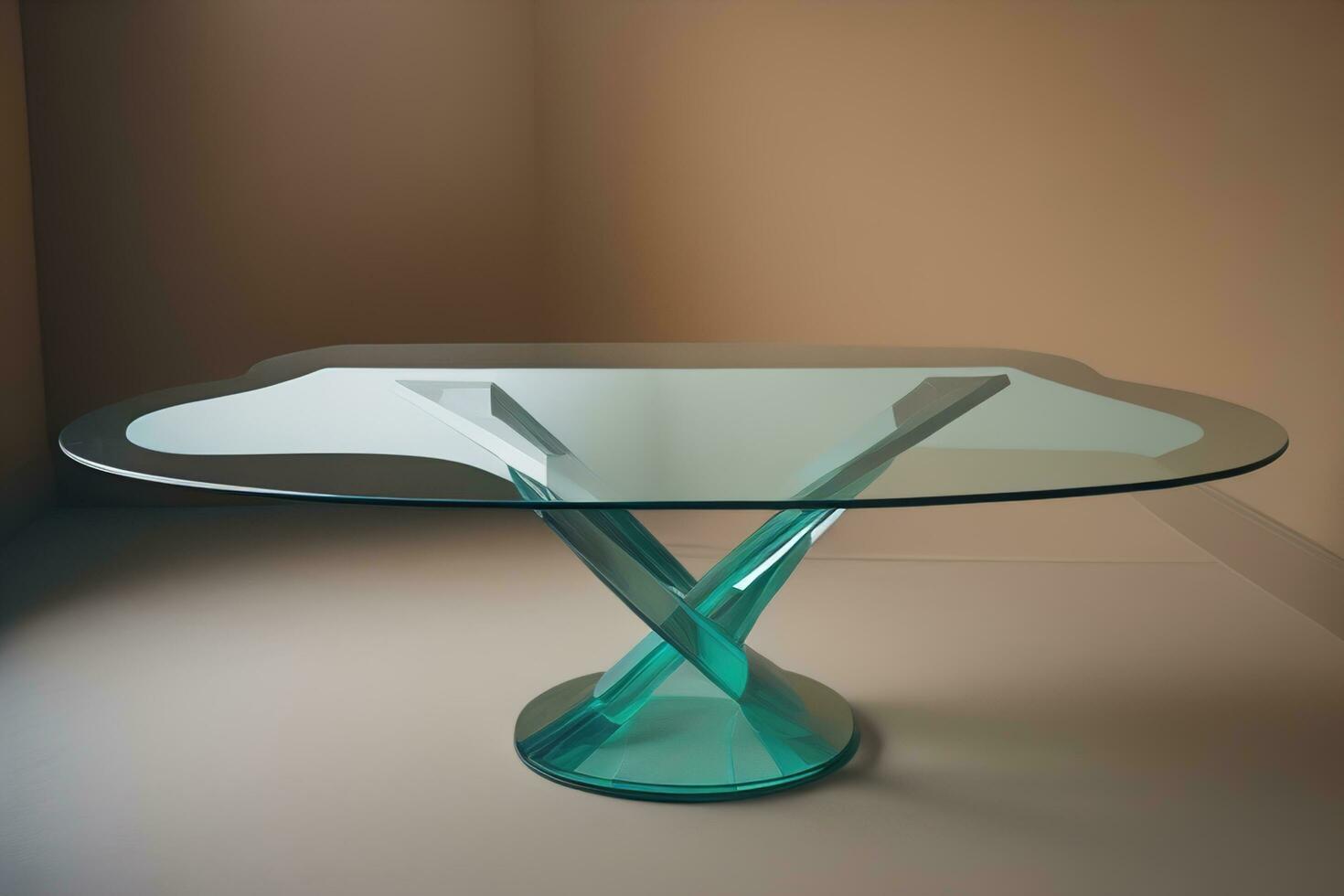 AI generated a glass table in a room. ai generative photo