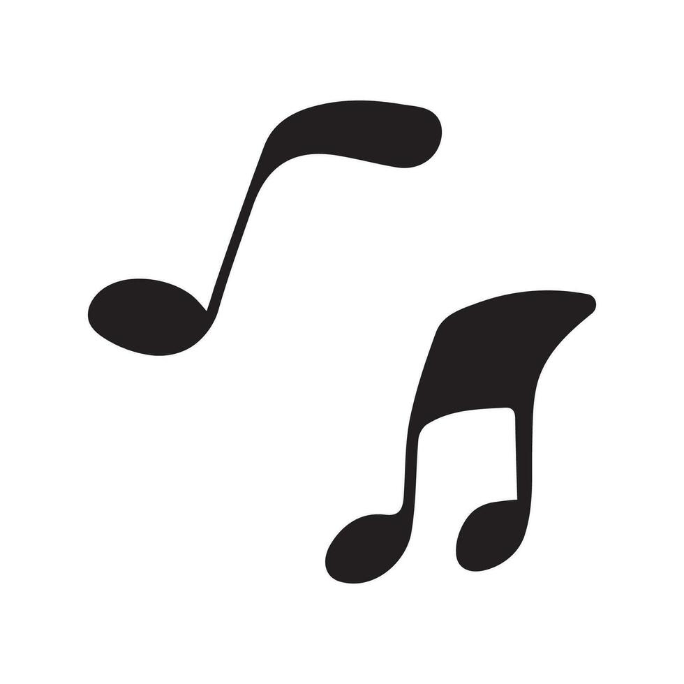 Music notes black signs vector on white background