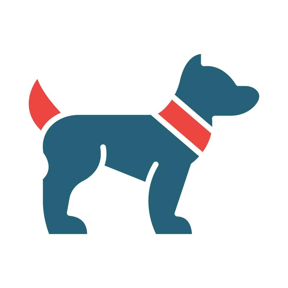 Dog Walking Glyph Two Color Icon Design vector