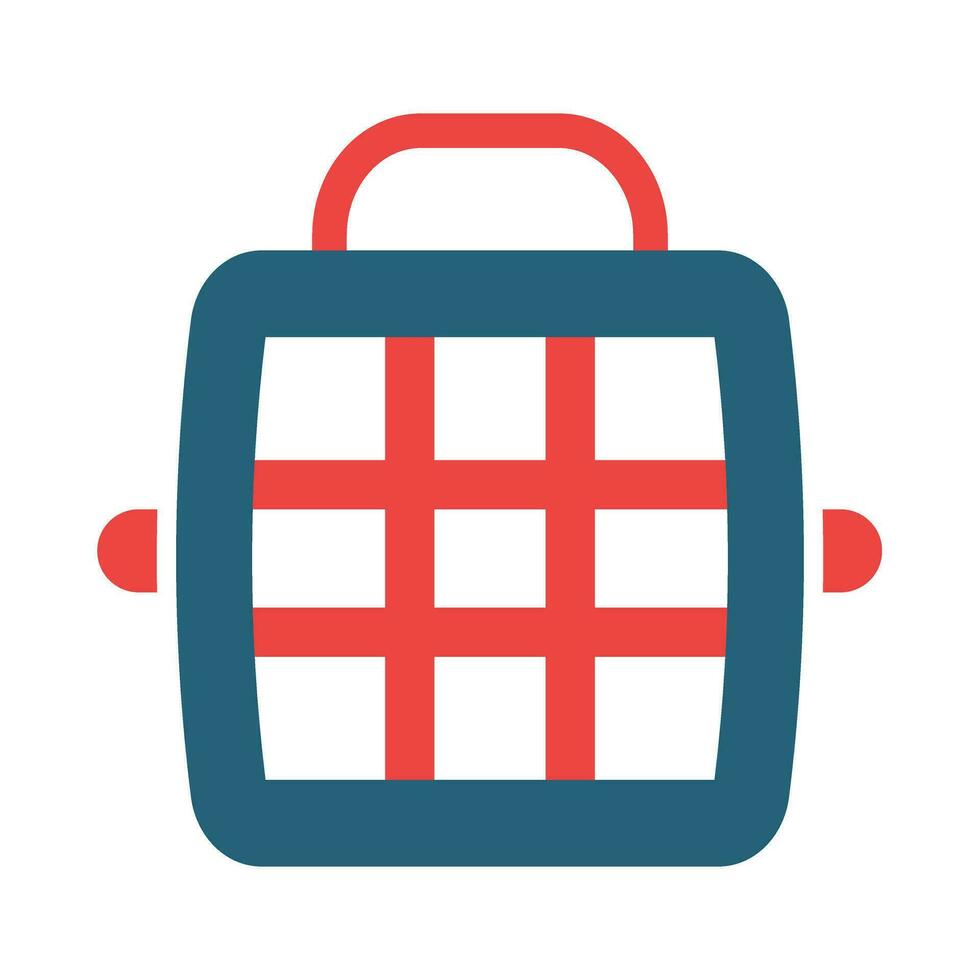 Pet Carrier Glyph Two Color Icon Design vector