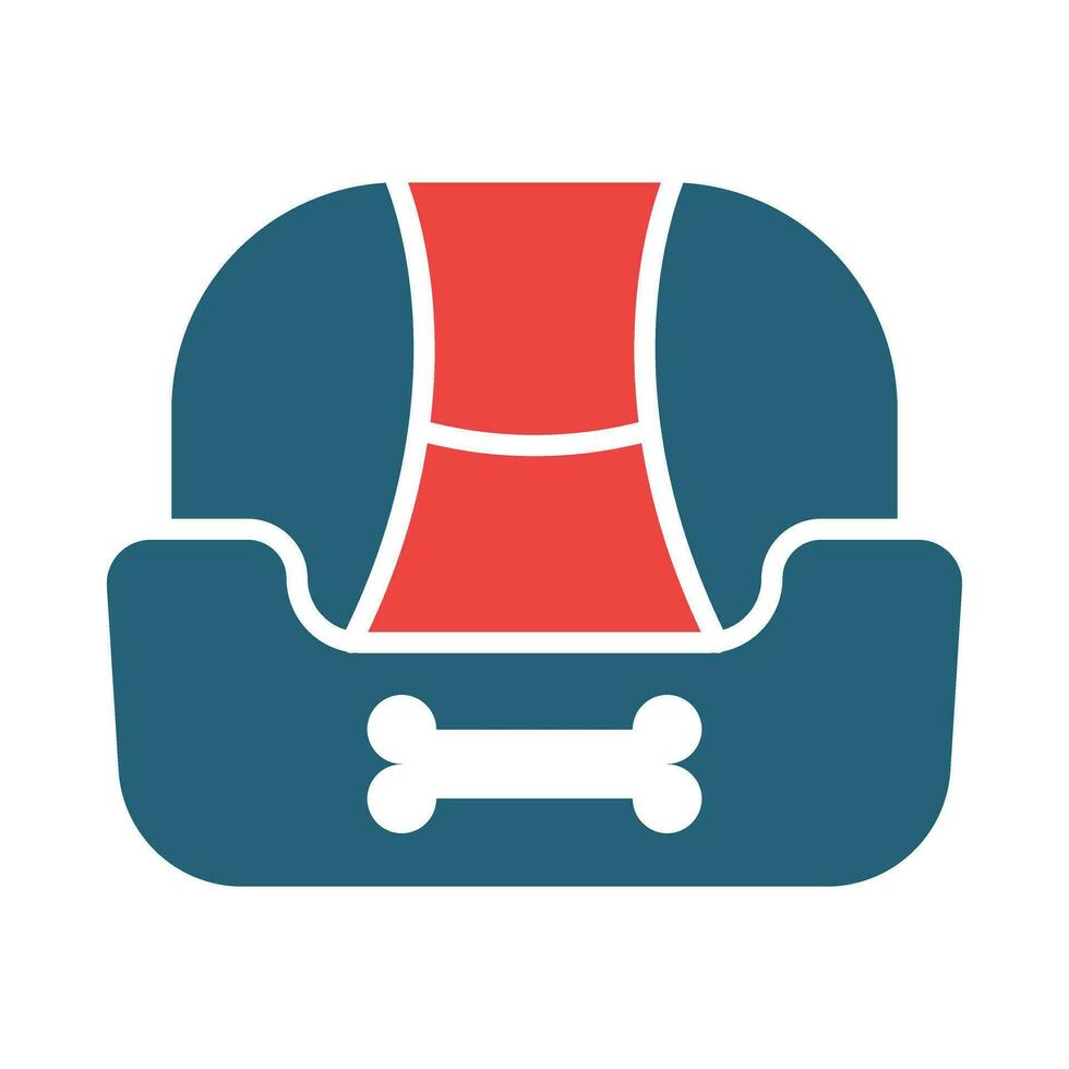 Pet Bed Glyph Two Color Icon Design vector