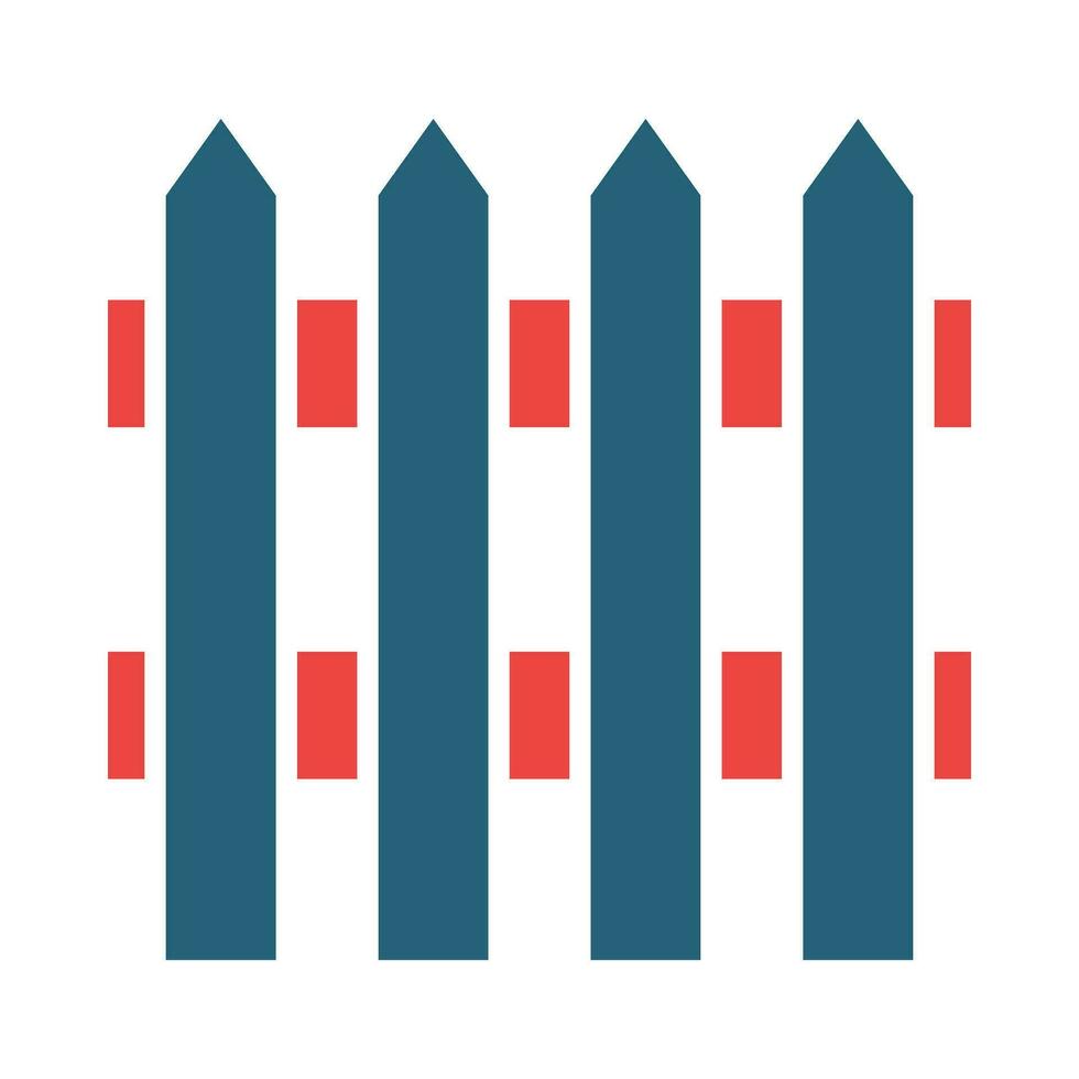 Fence Glyph Two Color Icon Design vector