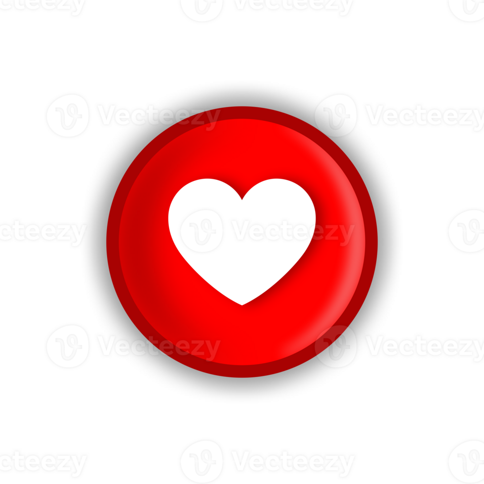 red circle love button transparent background png