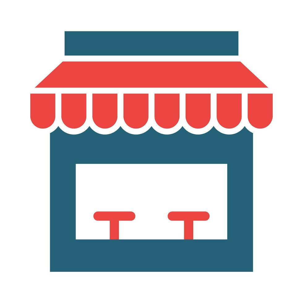 Storefront Glyph Two Color Icon Design vector