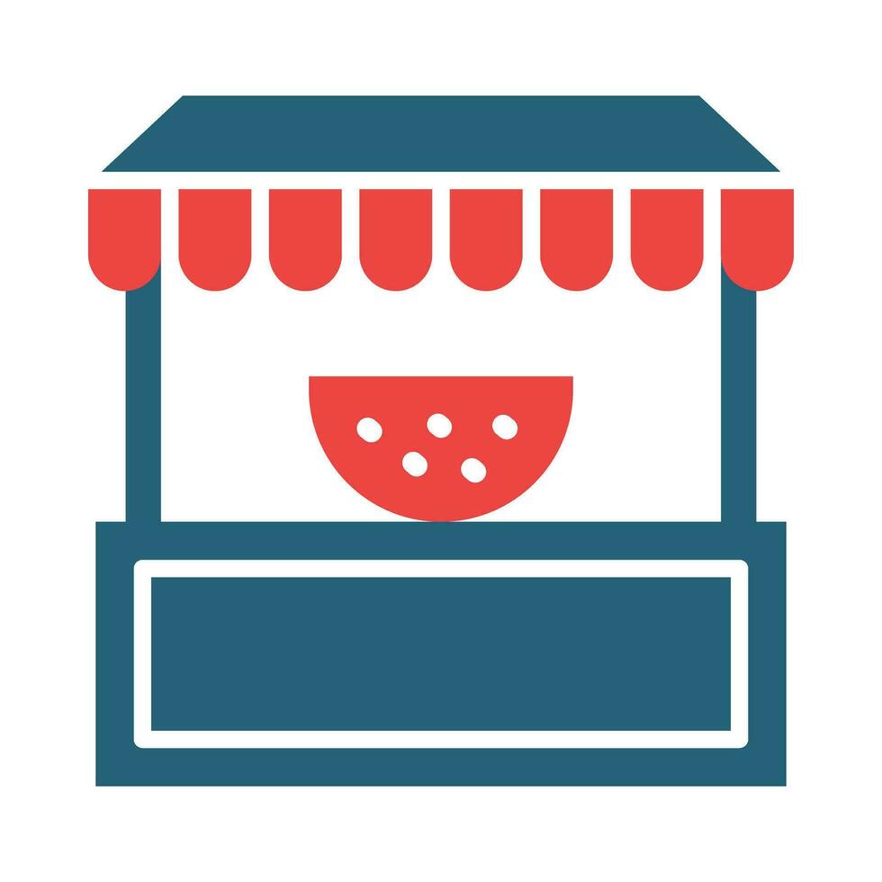 Fruit Stand Glyph Two Color Icon Design vector