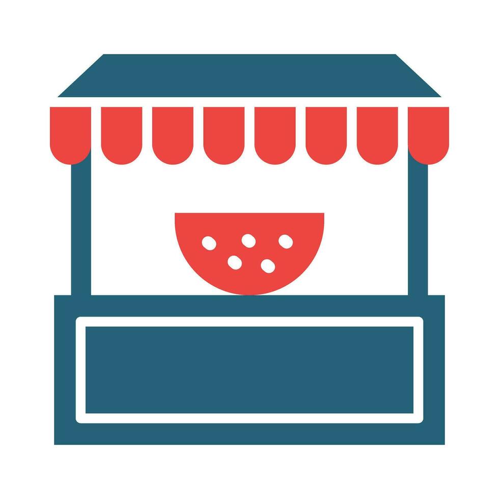 Fruit Stand Glyph Two Color Icon Design vector