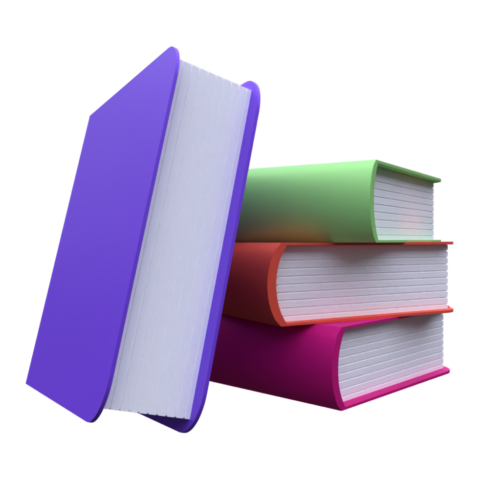 unique 3d books icon rendering.Realistic vector illustration. png