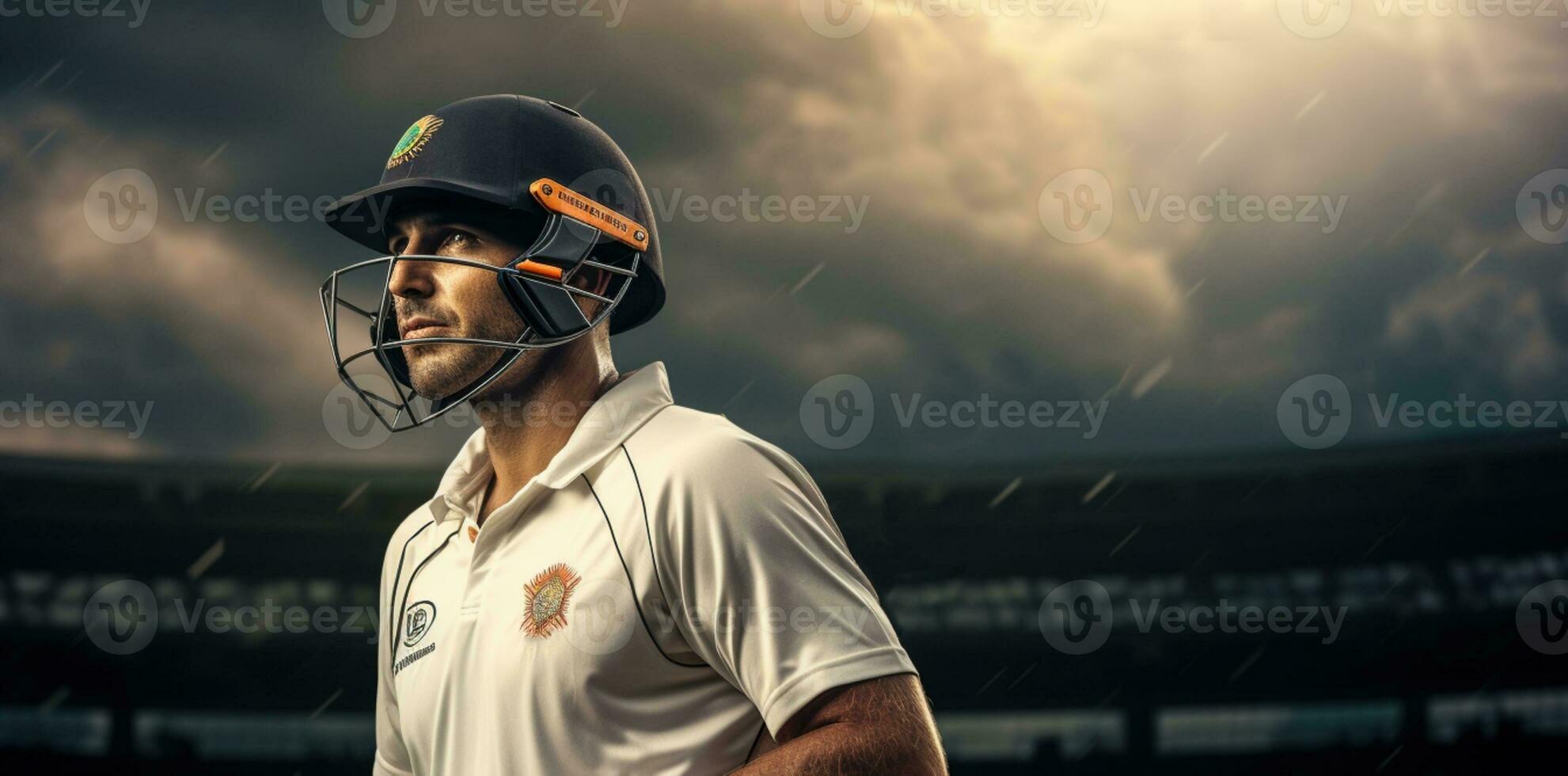 AI generated Cricket Player Background photo