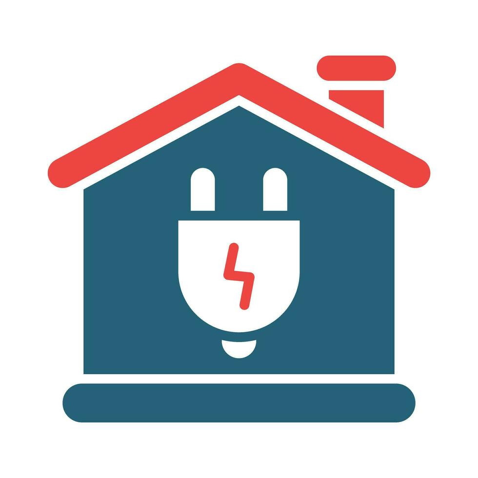 Zero Energy Building Glyph Two Color Icon Design vector