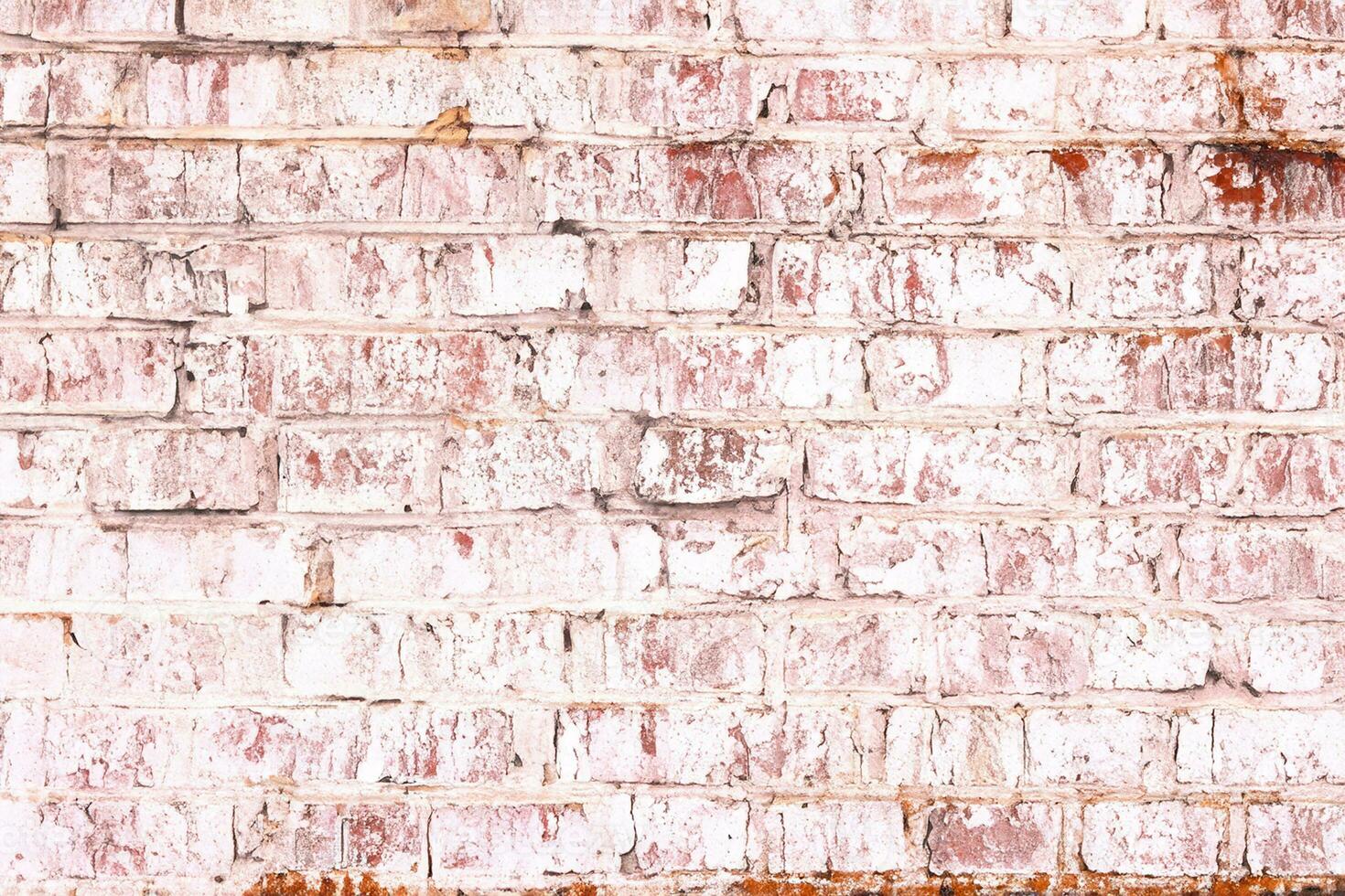 Unusual bright saturated abstract pink background from old brick wall in retro style photo