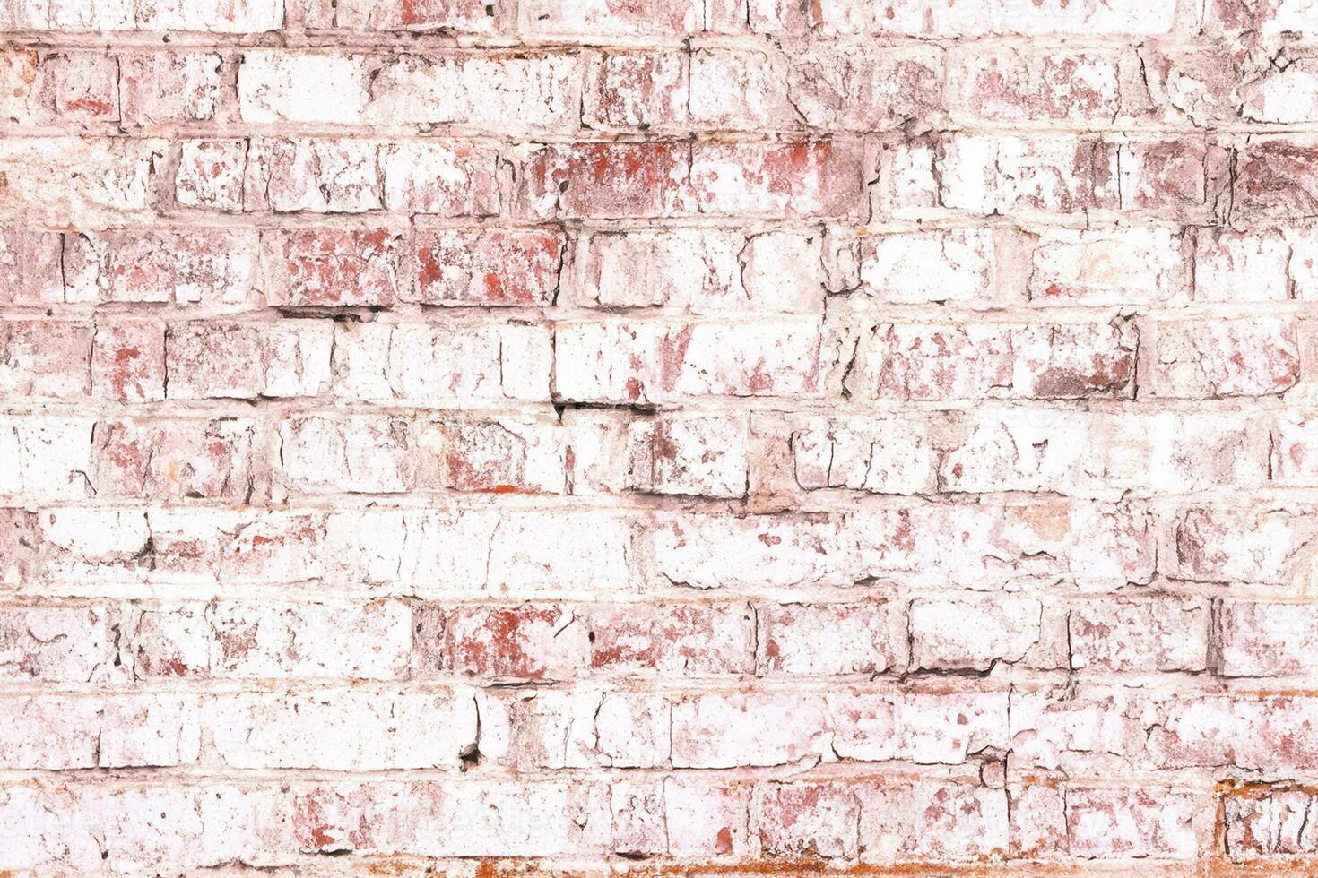 Unusual bright saturated abstract pink background from old brick wall in retro style photo