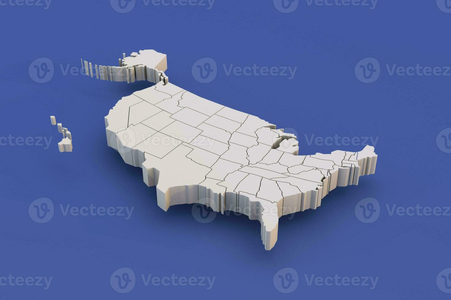 USA map with white states a 3D united states of america map photo