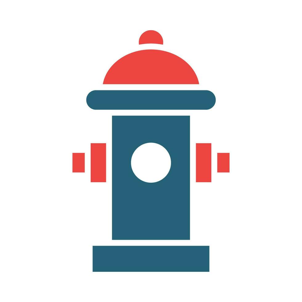 Fire Hydrant Glyph Two Color Icon Design vector