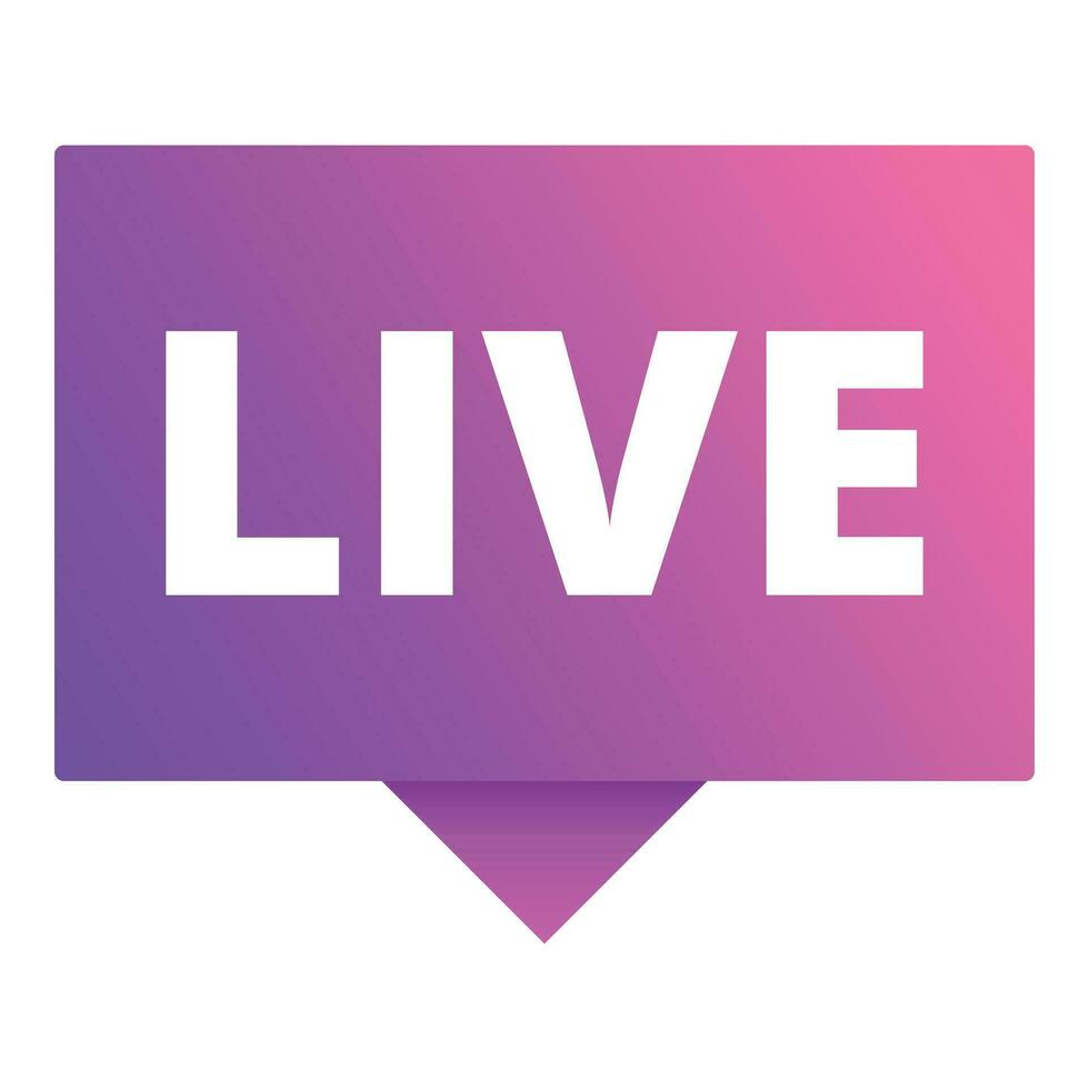 Live bubble show icon cartoon vector. Online stream vector