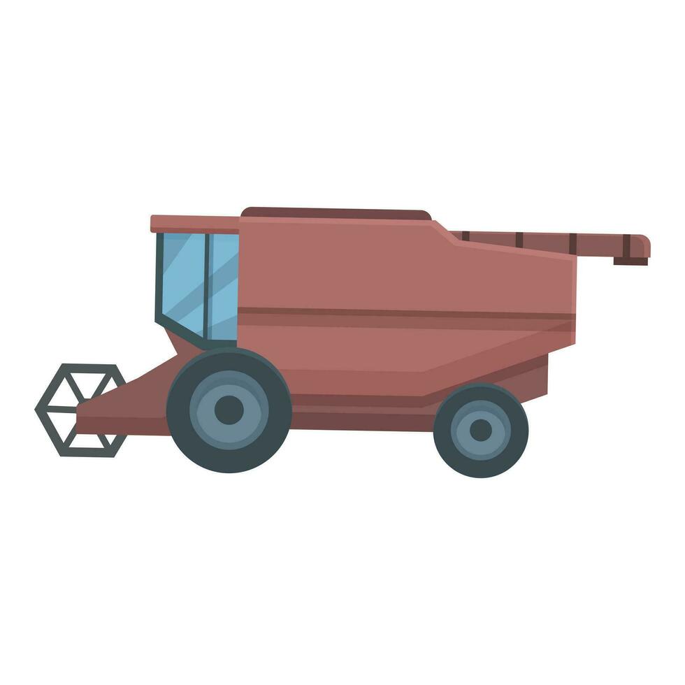 Combine harvester truck icon cartoon vector. Warm transport village vector