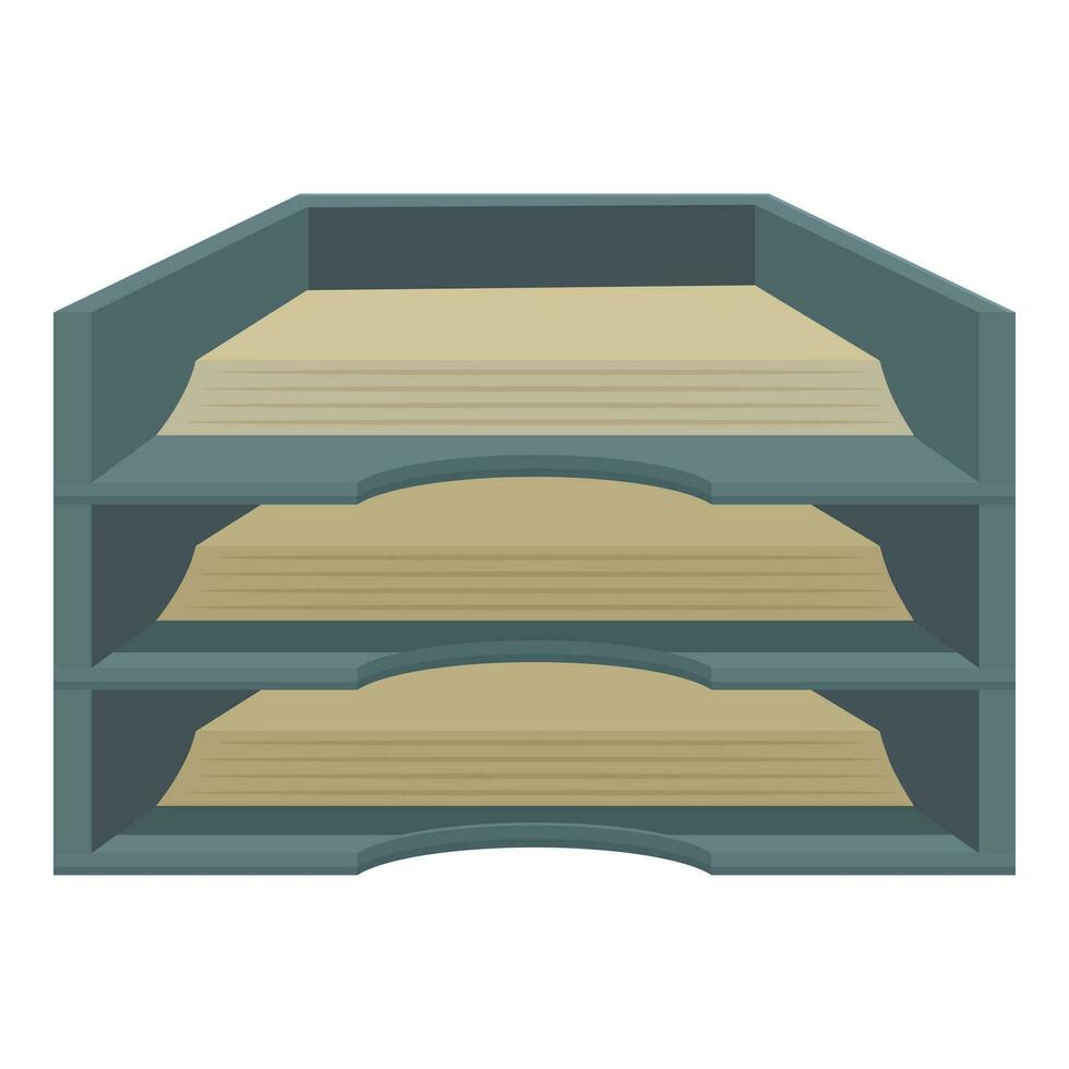 Stationary paper tray icon cartoon vector. Empty stack vector