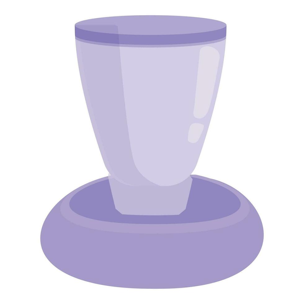 Violet pet drinker icon cartoon vector. Store feline case vector