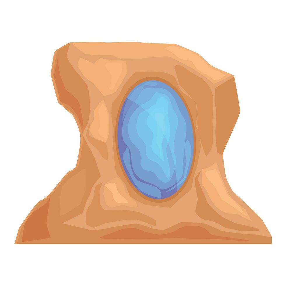 Blue rock portal icon cartoon vector. Plasma platform cyber vector