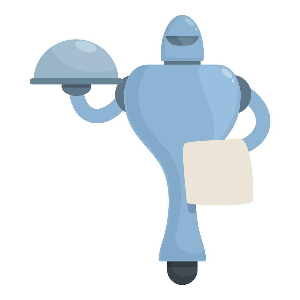 Future robot waiter icon cartoon vector. Hotel future room vector