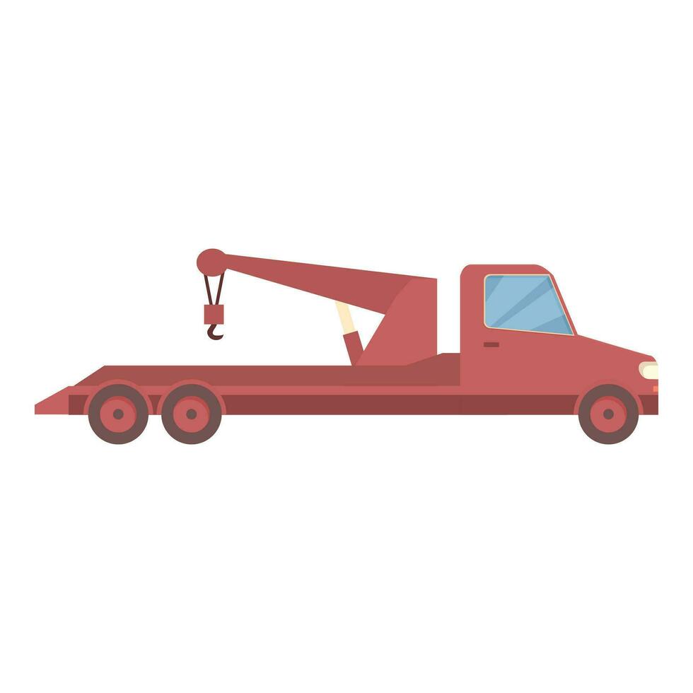 Crane tow truck icon cartoon vector. Lorry up crash vector