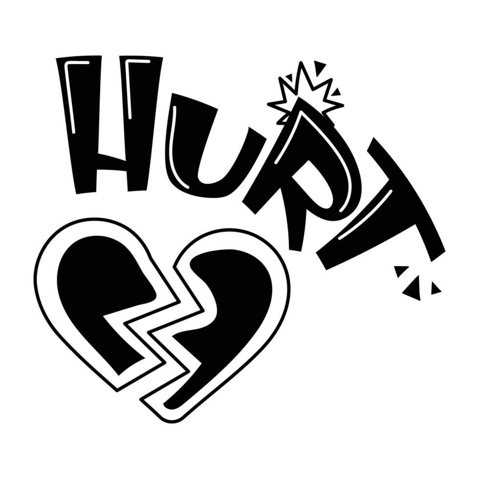 Trendy Hurt Heart vector