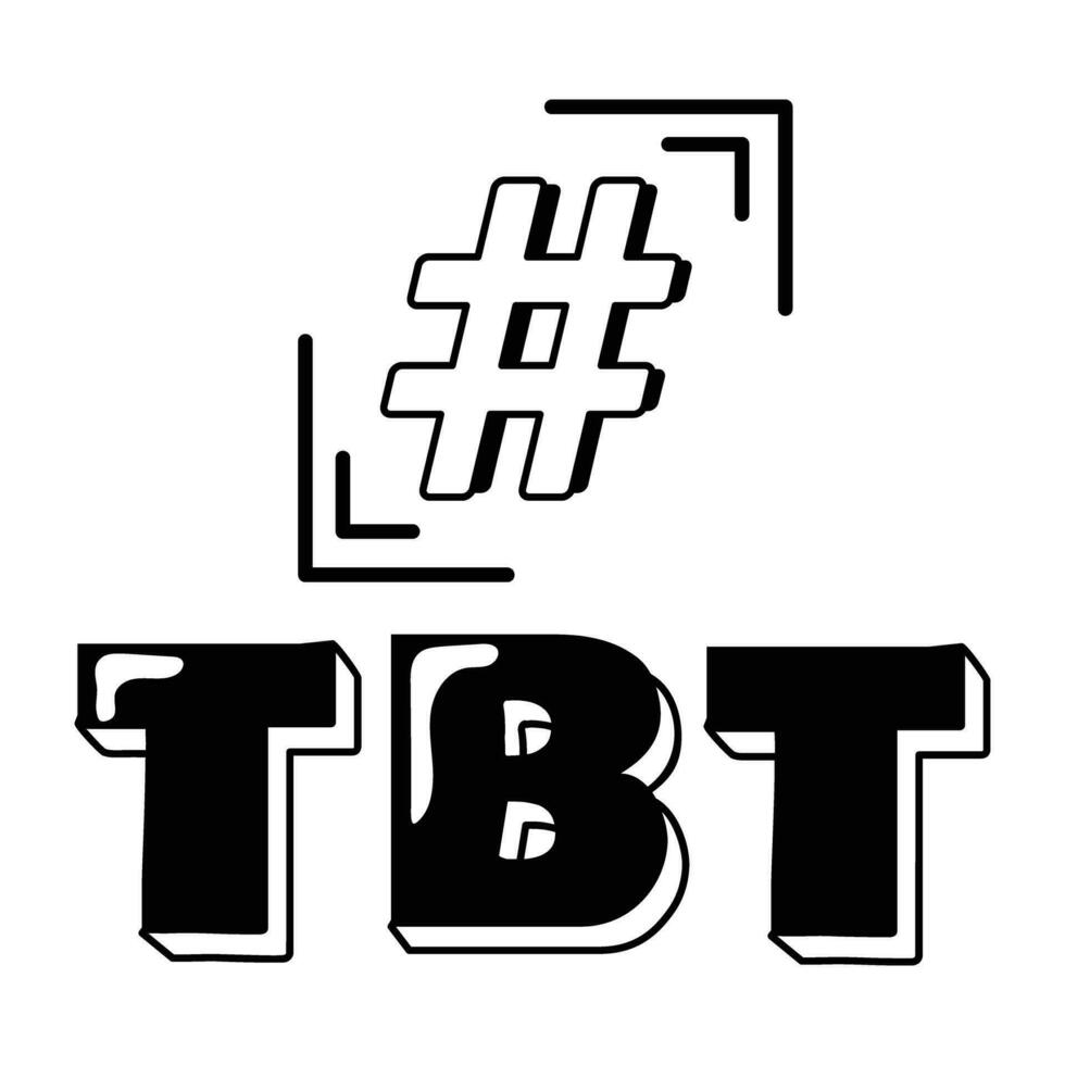 Trendy TBT Hashtag vector