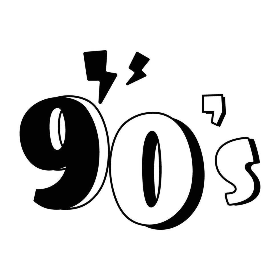 Trendy 90s Digits vector