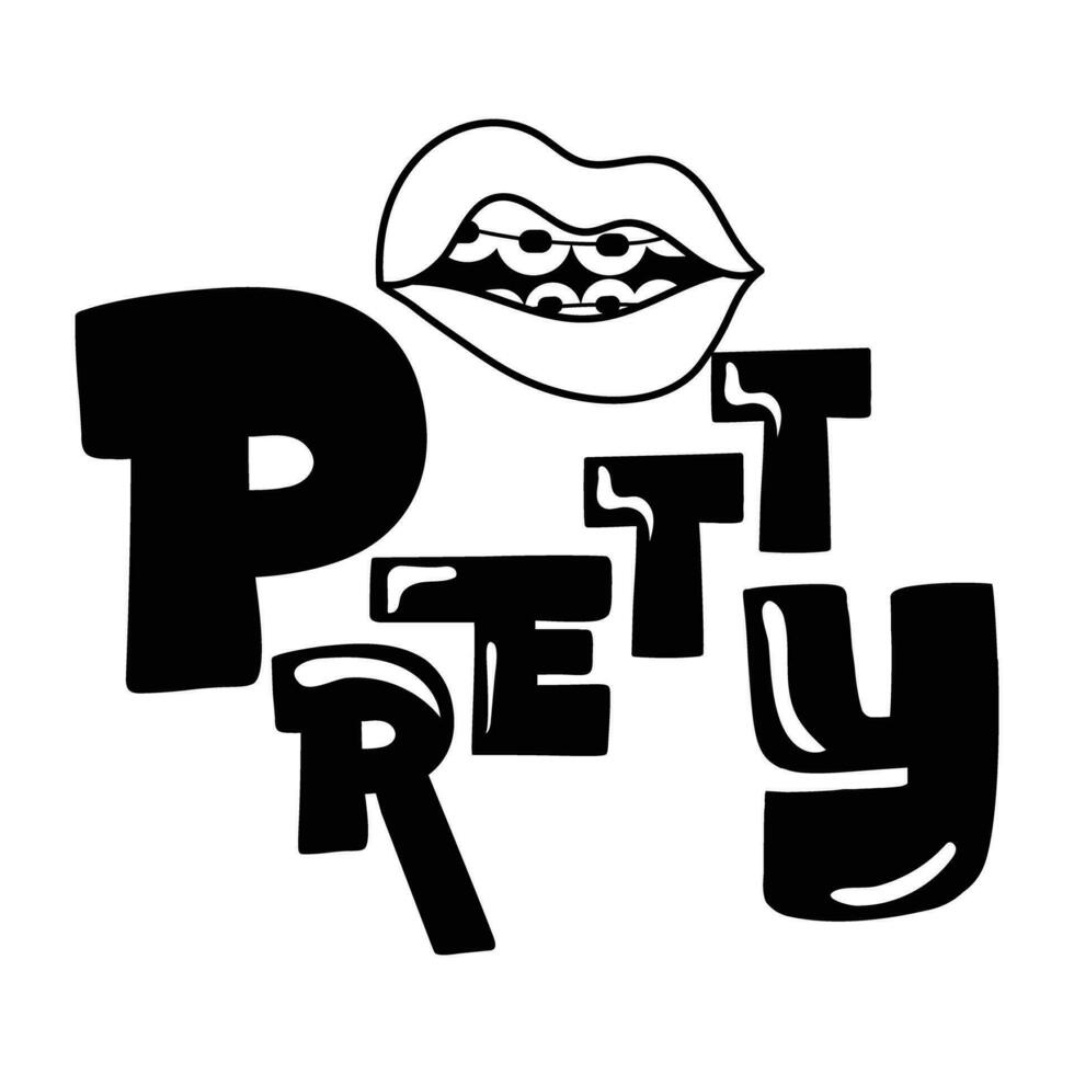 Trendy Pretty Lips vector