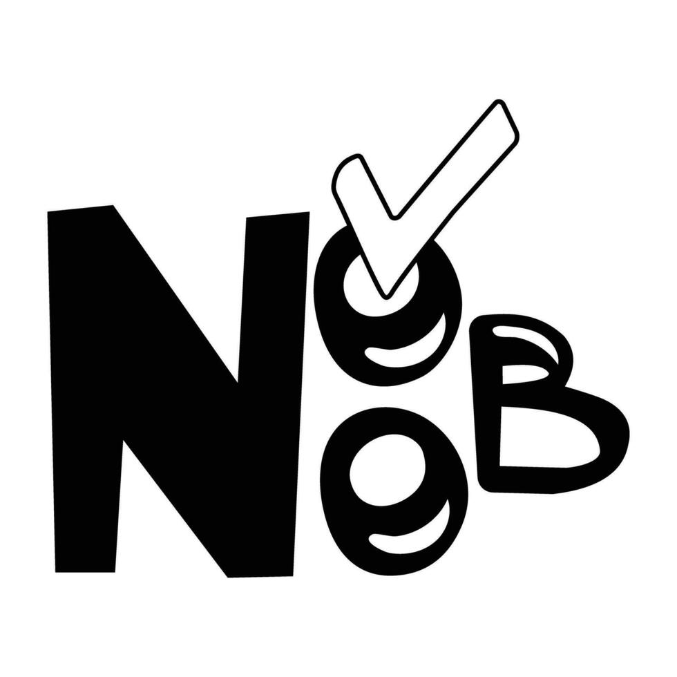 Trendy Noob Text vector