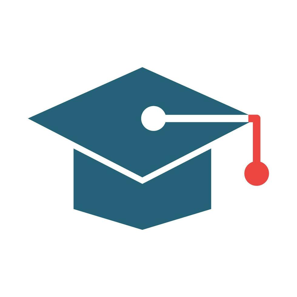 Academy Glyph Two Color Icon Design vector