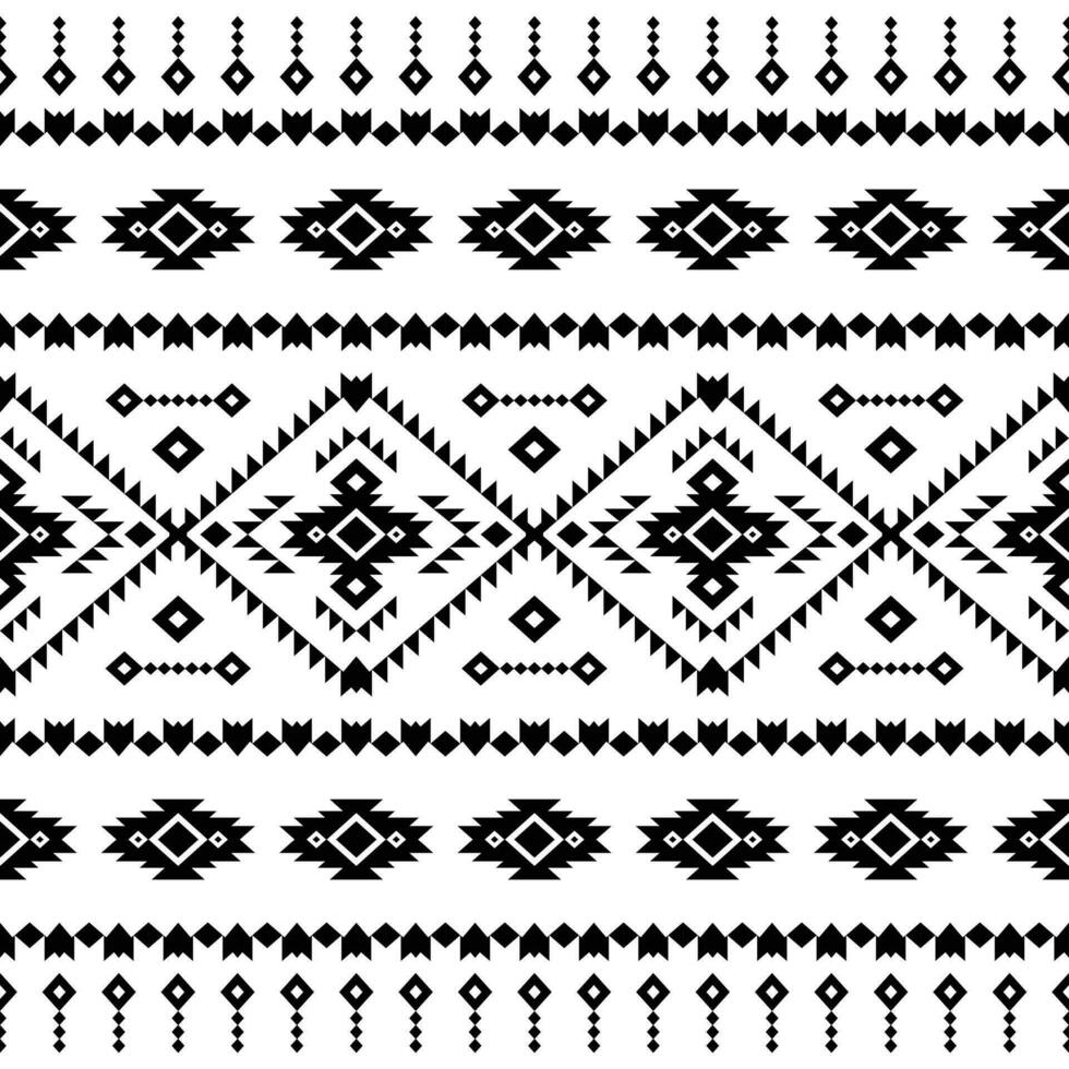 Native mexican seamless ethnic pattern. Folk abstract motif. Tribal decoration style. Black and white color. Design for curtain, textile, wrapping, fabric, clothes, patchwork, batik, texture, ikat. vector