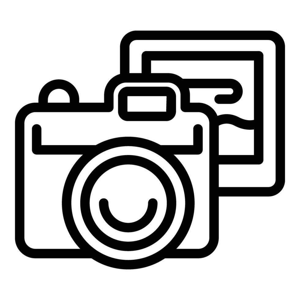 Photo camera images icon outline vector. Professional photographic device vector