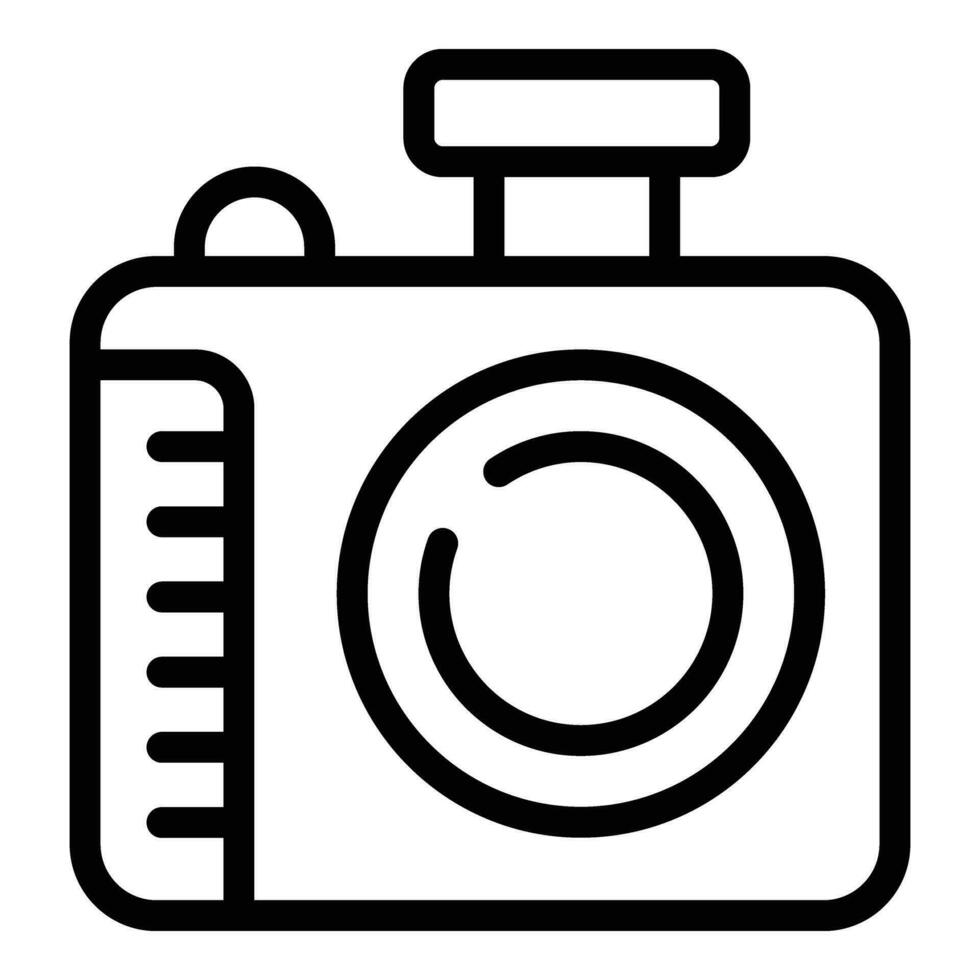 Media photo camera icon outline vector. Photography digital device vector