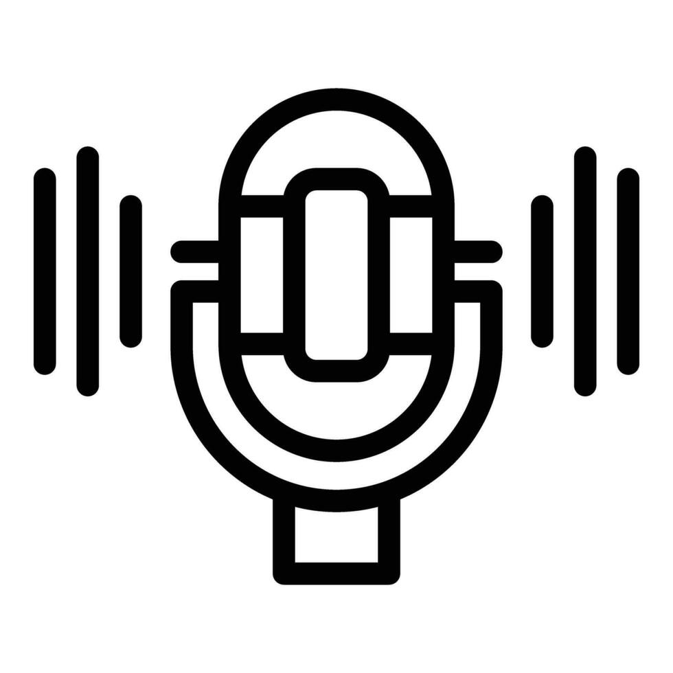 Microphone voice command icon outline vector. Artificial intelligence vocal center vector