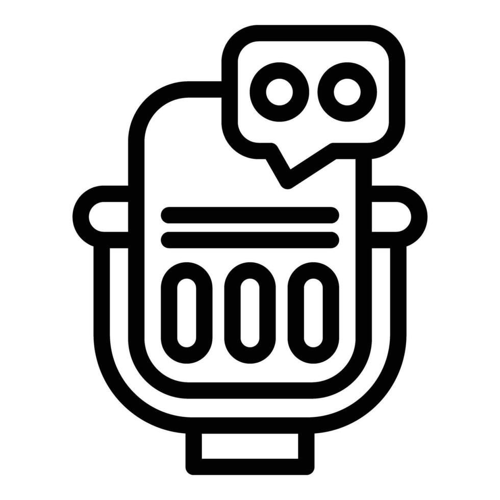 Voice command microphone icon outline vector. Virtual smart assistant vector