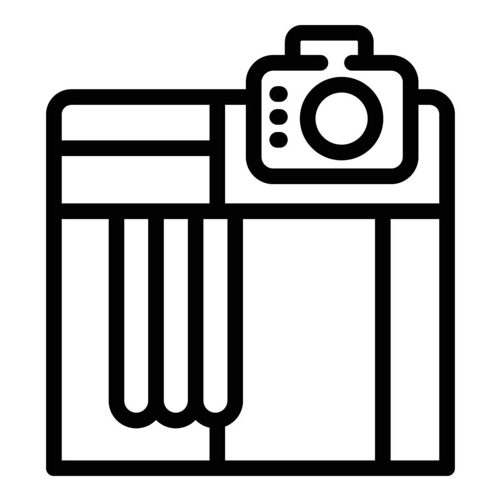 Film camera device icon outline vector. Taking content photos vector