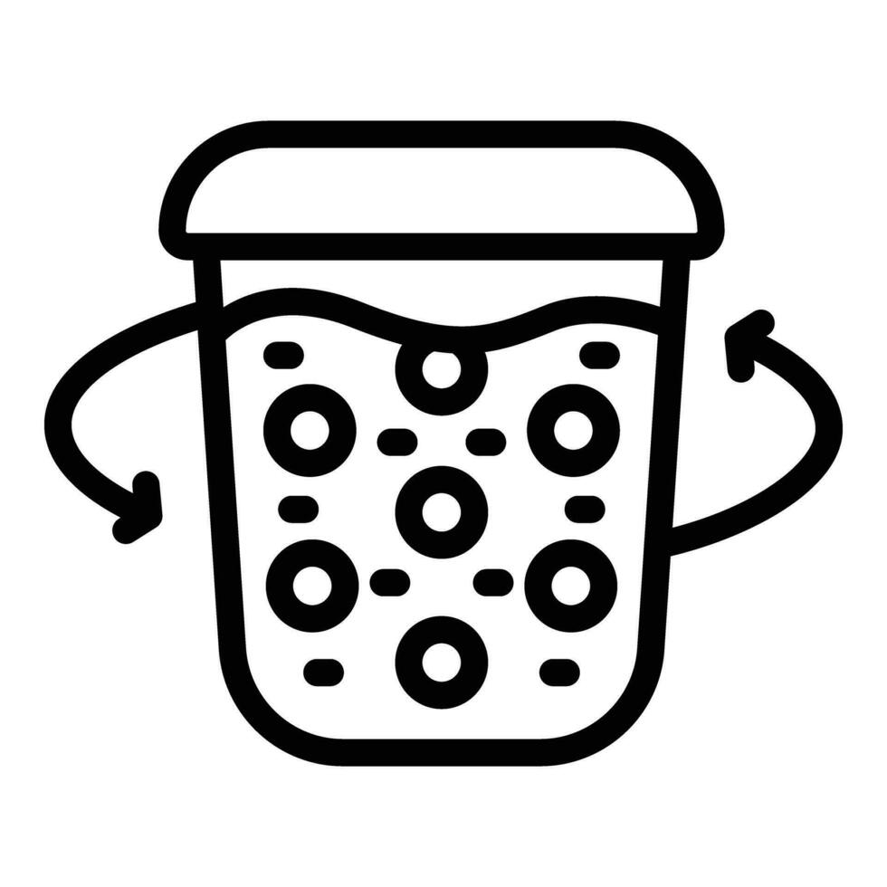 mezcla burbuja té icono contorno vector. mezcla lechoso café té vector