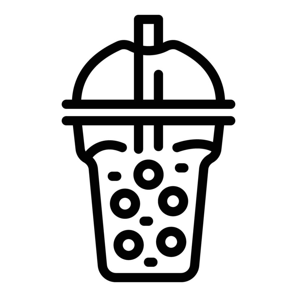 Teahouse bubble tea icon outline vector. Boba Taiwanese drink vector