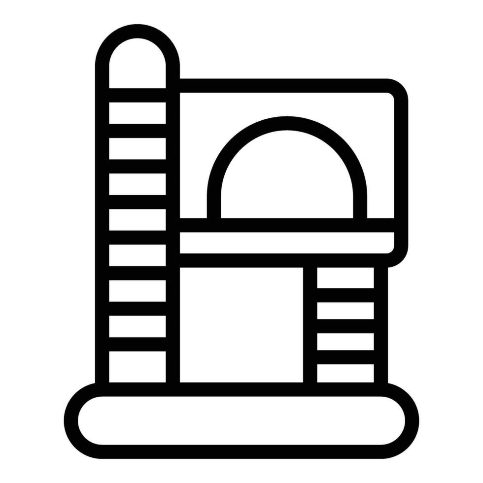 Large scratching cat post icon outline vector. Sisal covered kitten furniture vector