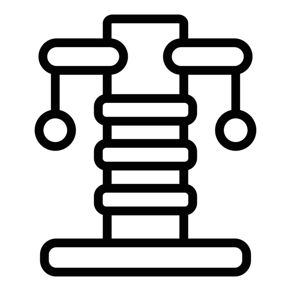 Sisal cat scratching tower icon outline vector. Kitten pillar scratcher with balls vector