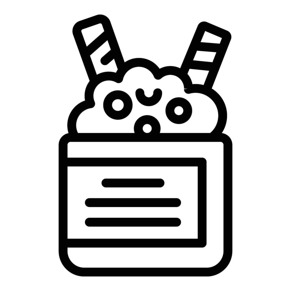 Wafer rolls dessert icon outline vector. Munchies sugary tubes vector