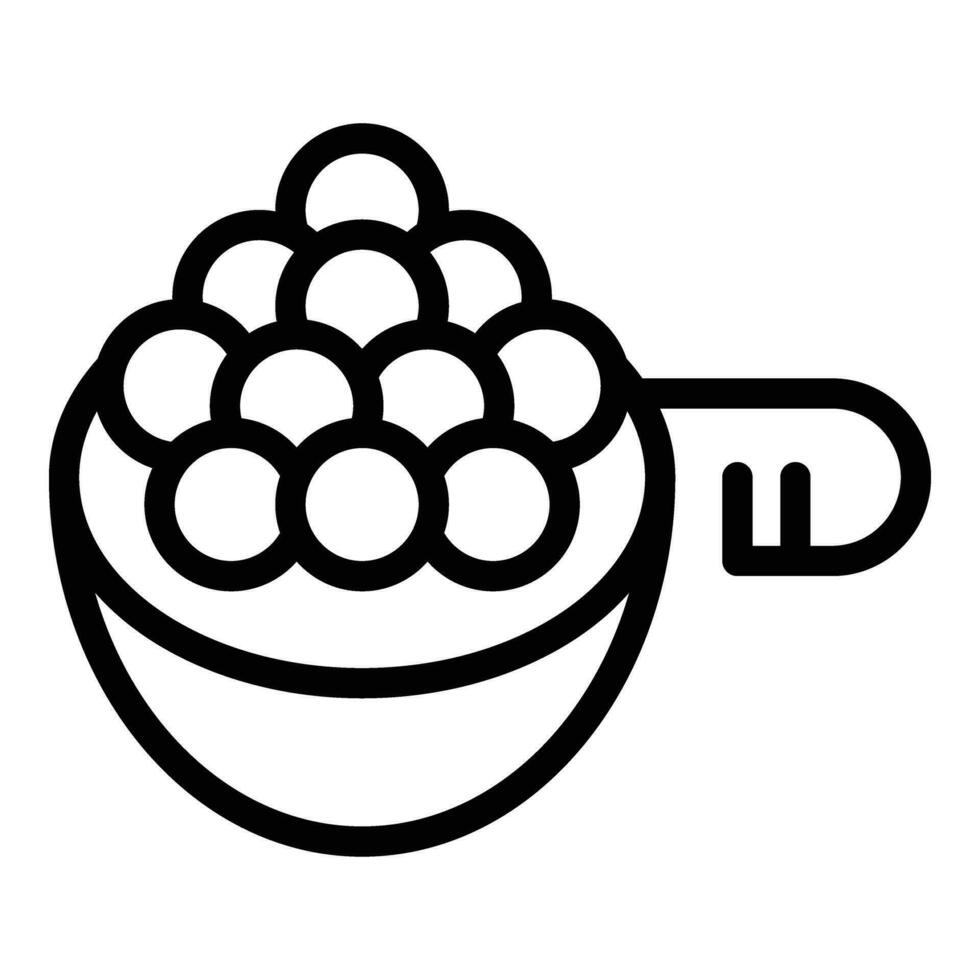 Vessel with tapioca pearls icon outline vector. Delectable bubble tea vector