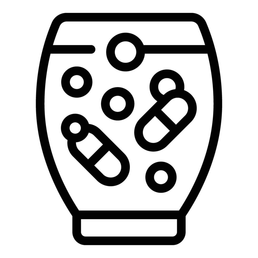 Glass aspiring drugs icon outline vector. Health care vector