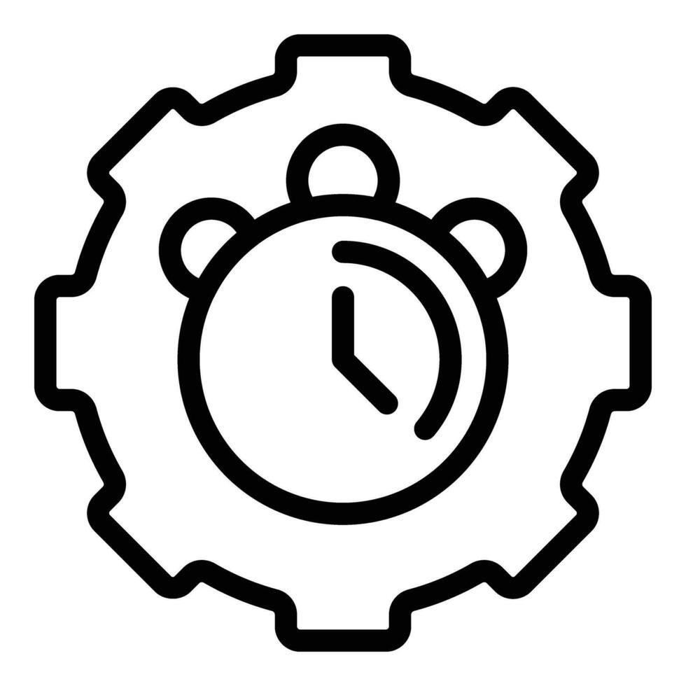 Gear lock time icon outline vector. Balance scale justice vector