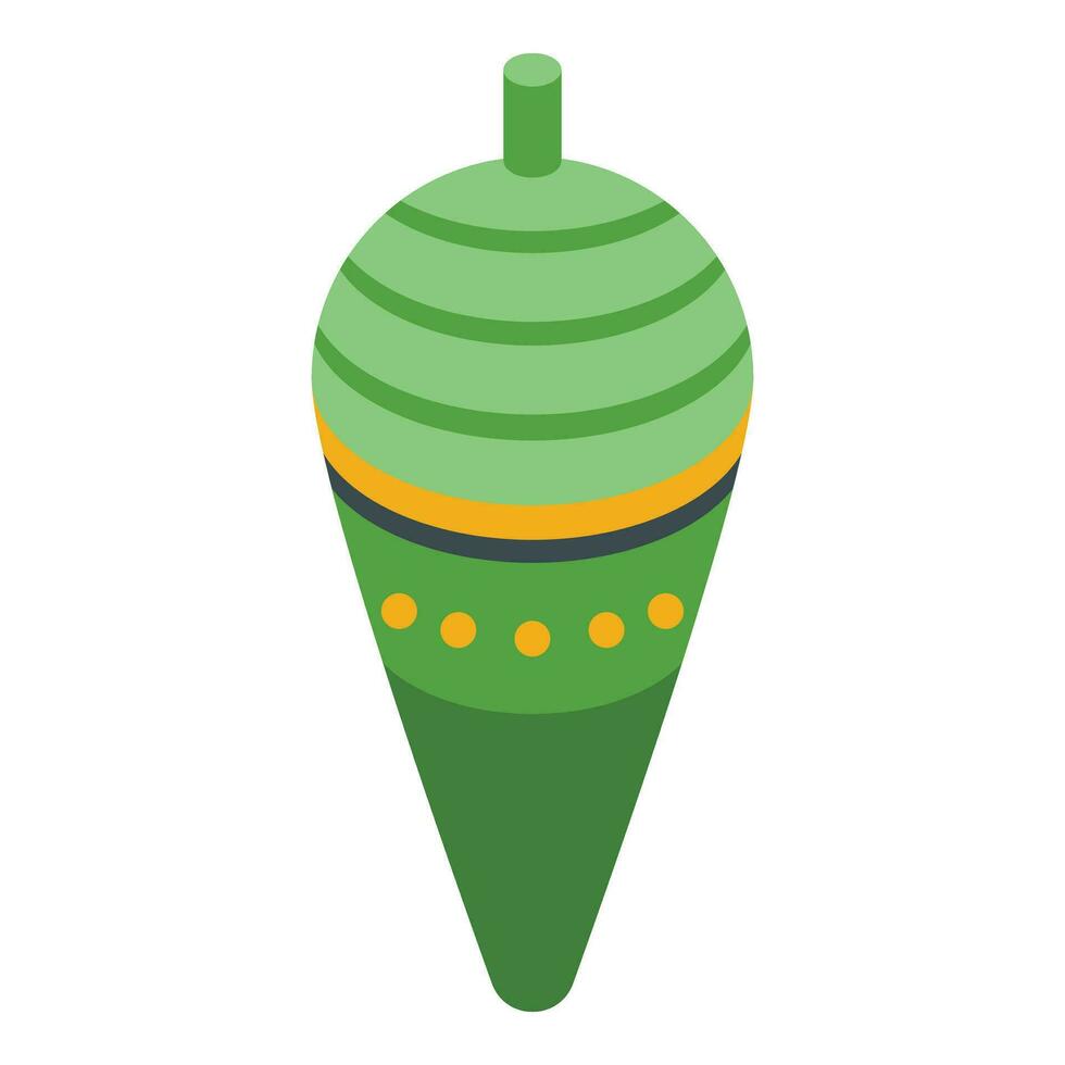 Green cocoon insect icon isometric vector. Moth cute leaf vector