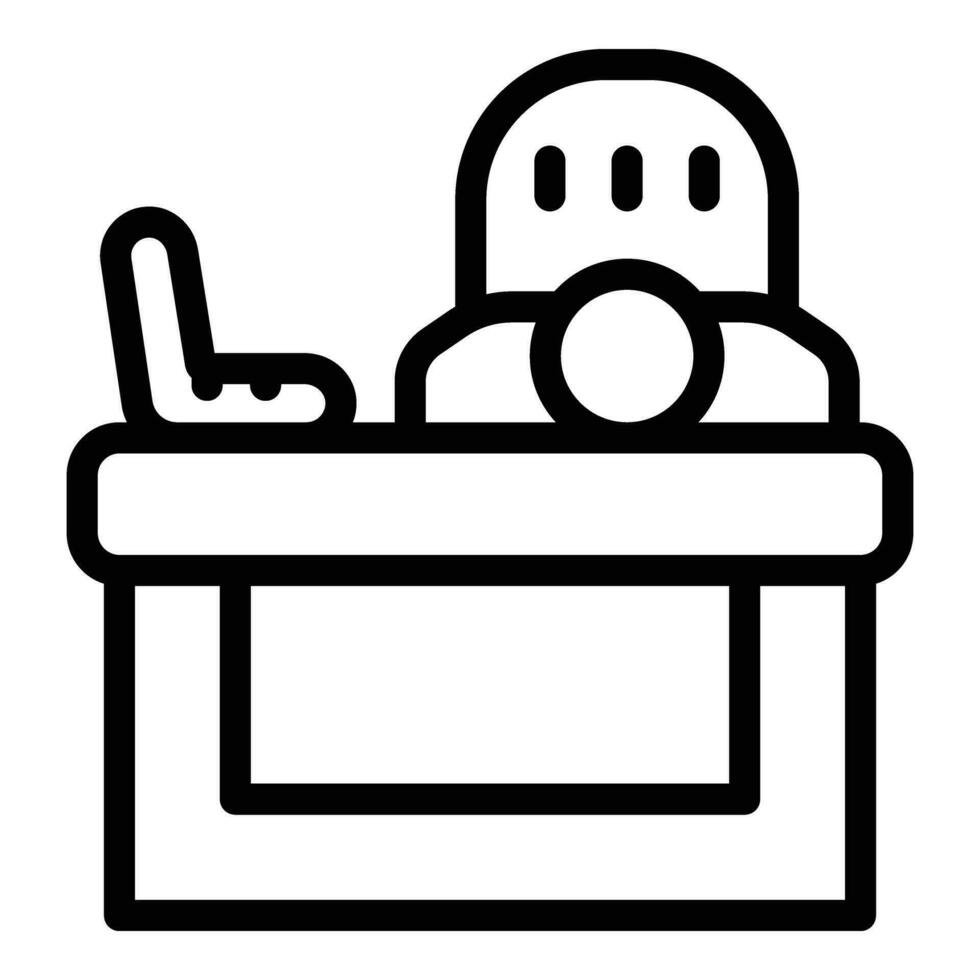 Passive office work icon outline vector. Adult patient living vector