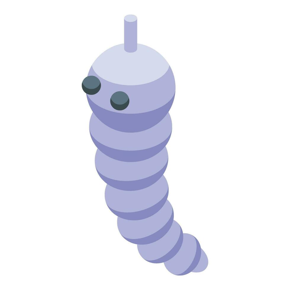 White worm cocoon icon isometric vector. Animal caterpillar vector