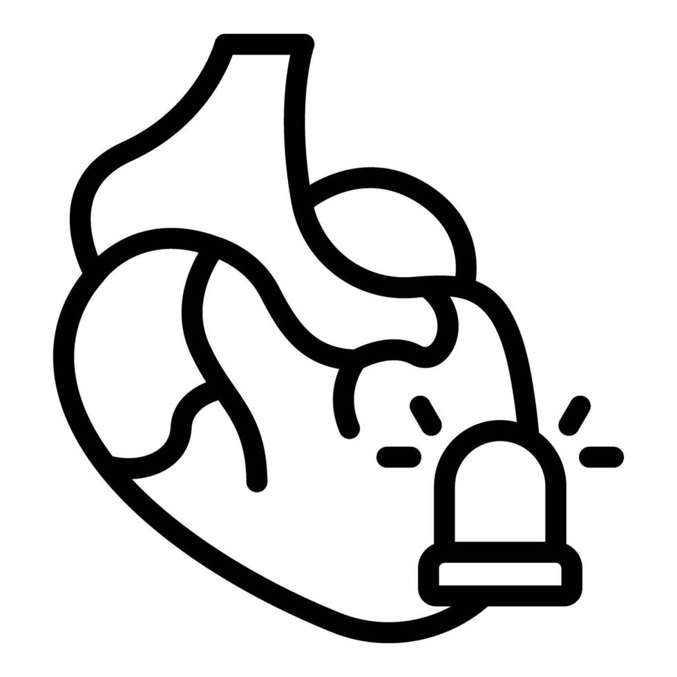 Alarm heart ache icon outline vector. Person passive lifestyle vector