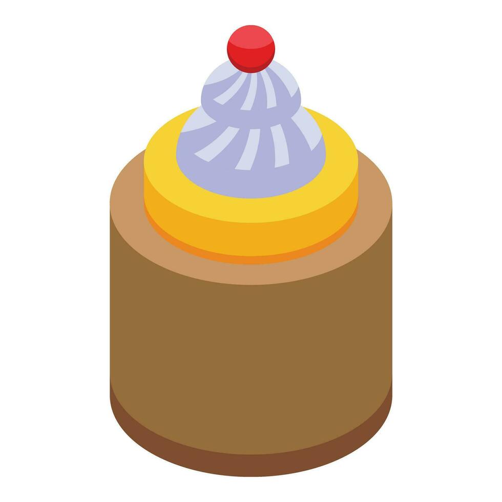 Small pie cake icon isometric vector. Cooking apple food vector
