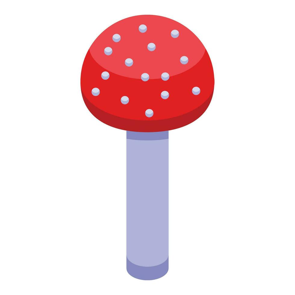 Red mushrooms icon isometric vector. Forest toxic fungi. vector